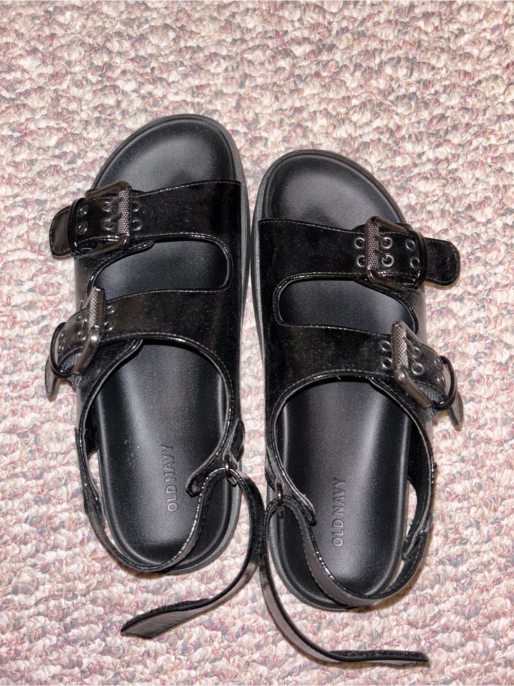 Old Navy Black Double-Buckle Sandals